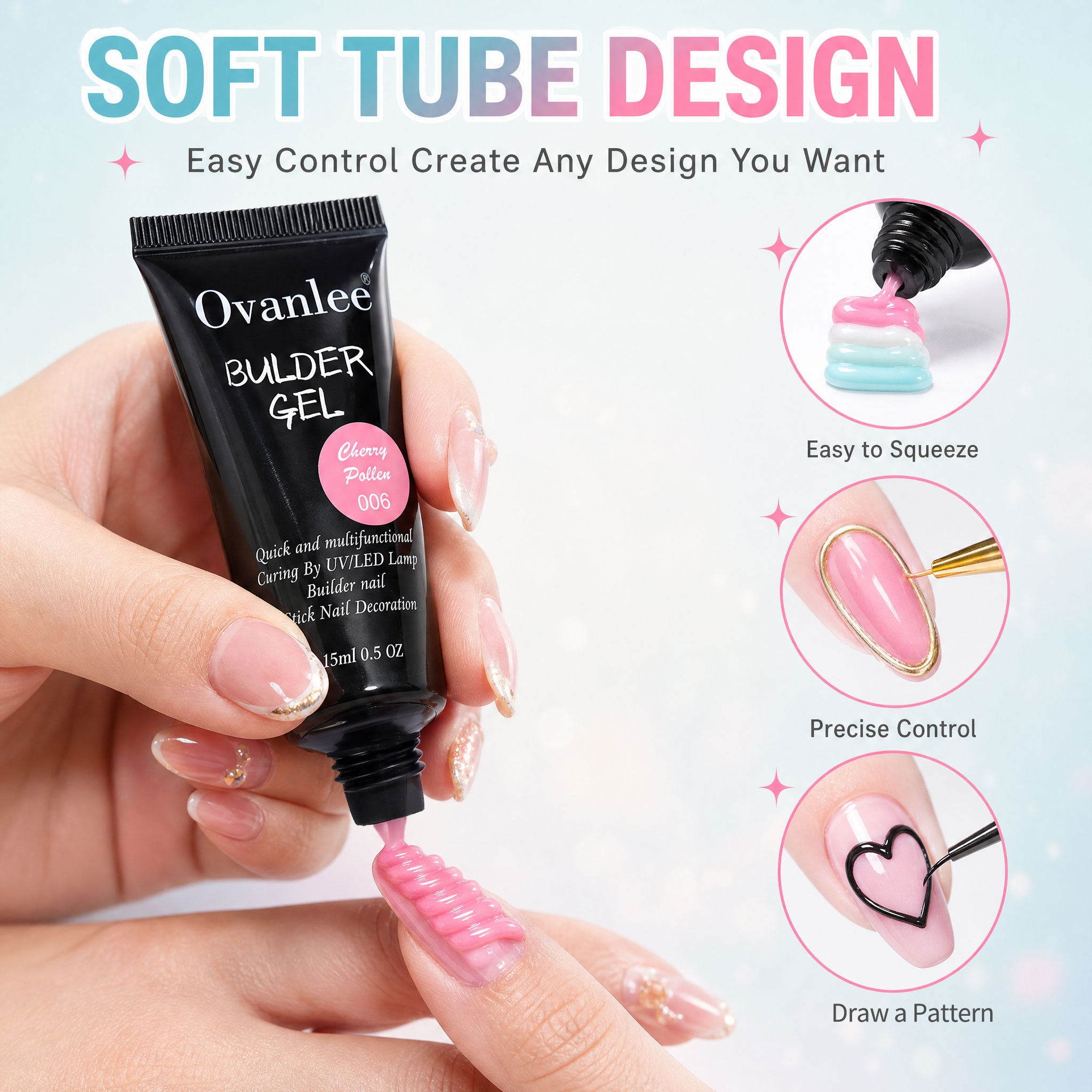 오반리 12색 3-in-1 빌더 젤 키트 – 15ml  - Nail Art Ombre 리뷰 및 가격