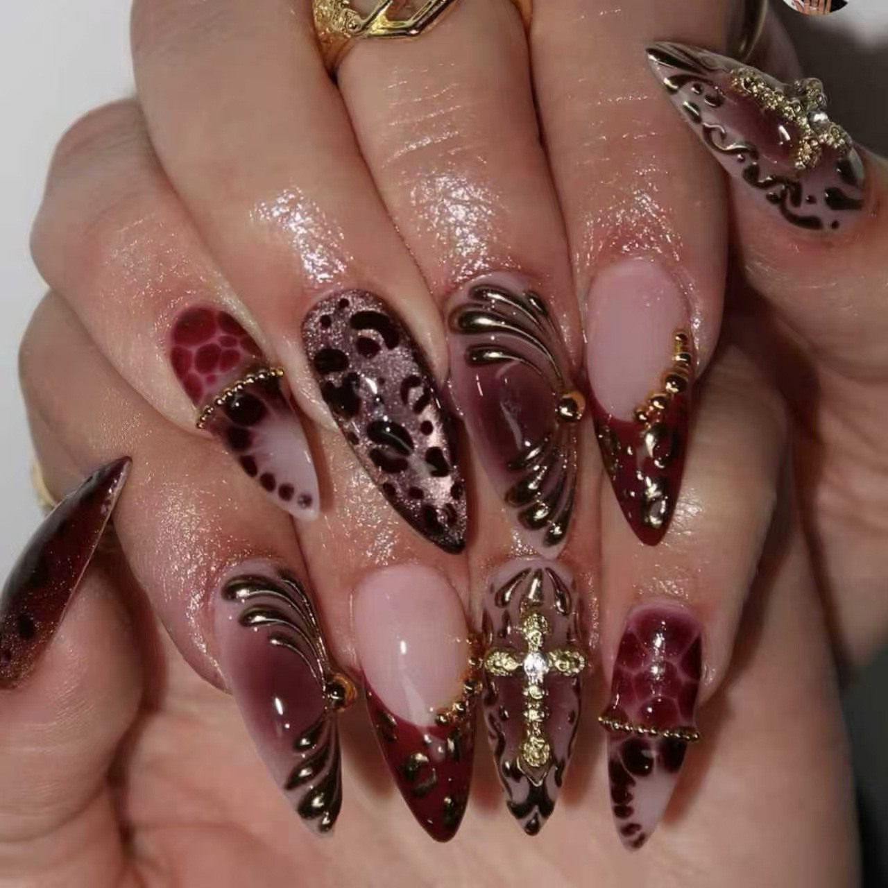 여성용 중간 사이즈 가짜 손톱 그라데이션 커피 브라운  - Nail Art Press On 리뷰 및 가격