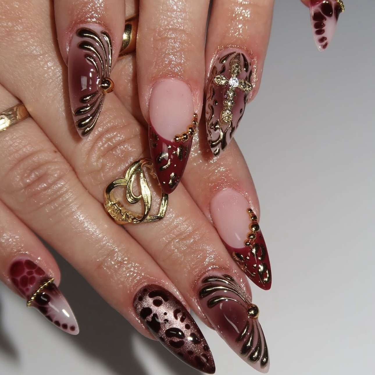 여성용 중간 사이즈 가짜 손톱 그라데이션 커피 브라운  - Nail Art Press On 리뷰 및 가격