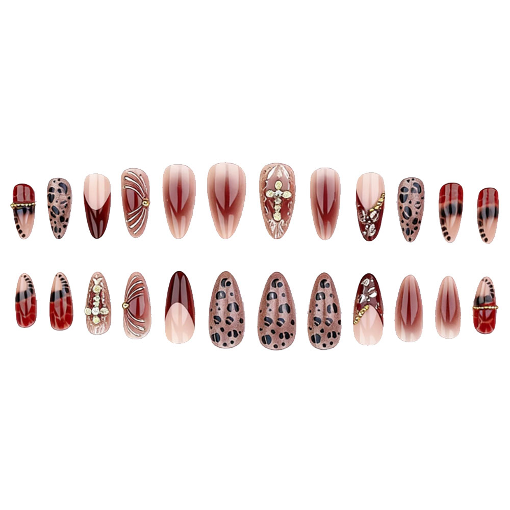 여성용 중간 사이즈 가짜 손톱 그라데이션 커피 브라운  - Nail Art Press On 리뷰 및 가격